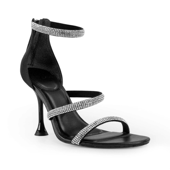 MARC FISHER $160 Women’s Carita Ankle Jeweled Strap Heeled Sandals Size 8.5 NEW - Picture 1 of 7